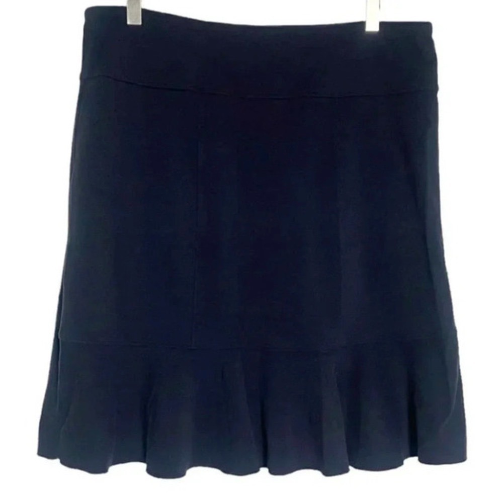 Athleta Pull On Skirt LP Black Ruffled Hem Flounce Activewear 739419